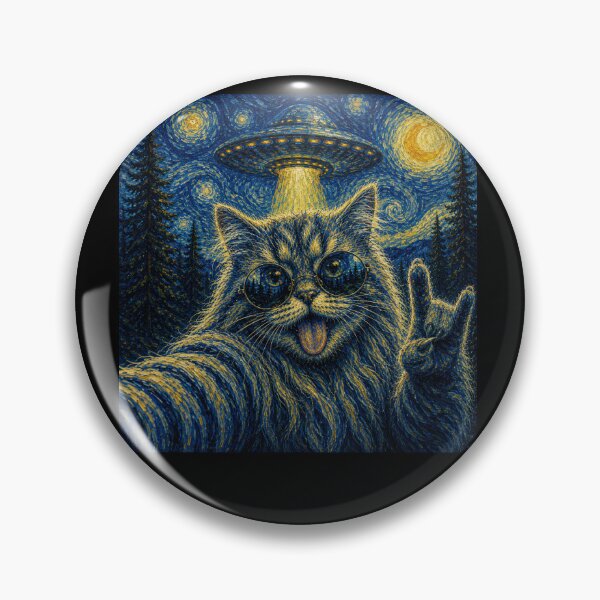 Item preview, Cat UFO Meme Funny Cat Selfie with UFO designed and sold by Kladhadredo.