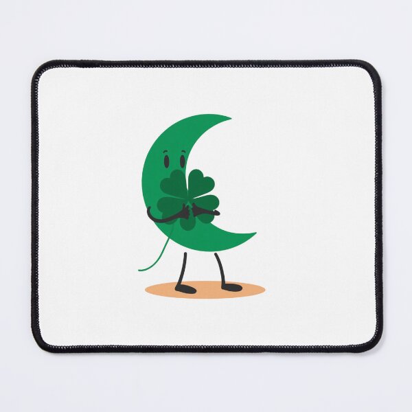 Item preview, Moon and green four-leaf clover designed and sold by Lucky 777.