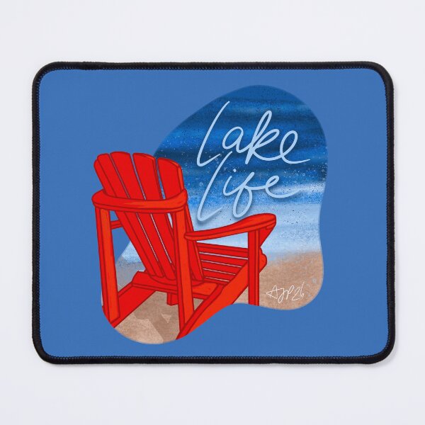 Item preview, Red Adirondack Beach Chair By The Lake designed and sold by DesignChaser.