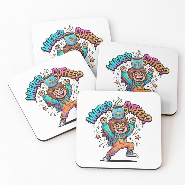 Item preview, Where Coffee Trophy Cartoon Sticker designed and sold by Imaginarium of Chaos falcon88 .