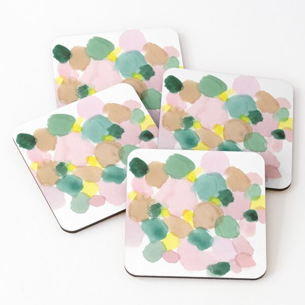 Item preview, Watercolour green pale pink blobs designed and sold by TheArtOfNata.