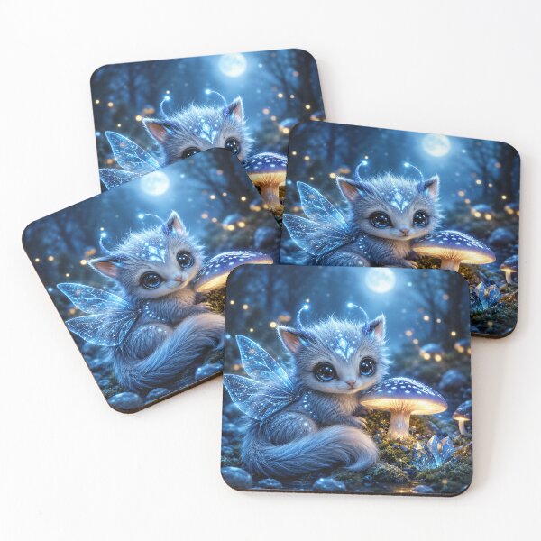 Item preview, Midnight Mushroom Fairy Kitten designed and sold by nikkolaus.