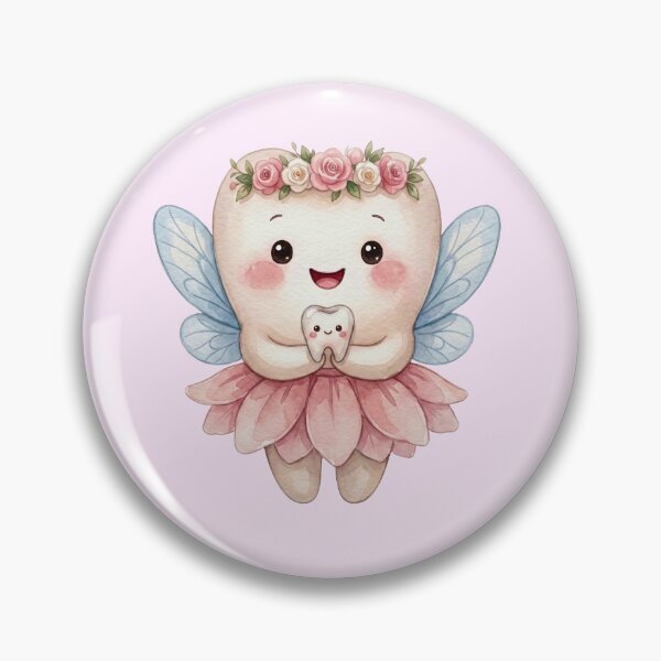 Item preview, Cute Tooth Fairy Holding a Kawaii Tooth | Watercolor Fairy Tooth designed and sold by Mommy-Smile.