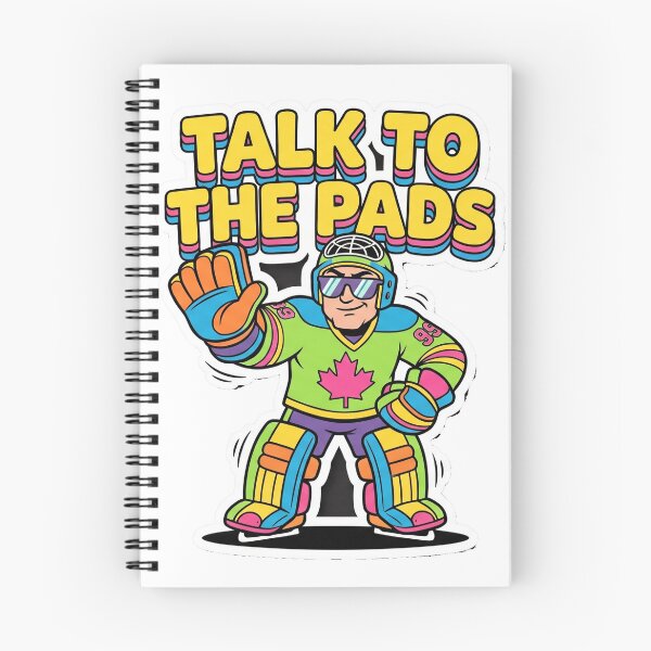 Item preview, Talk To The Pads Funny Retro Cartoon Hockey Goalie Design designed and sold by coldbrewinkco.