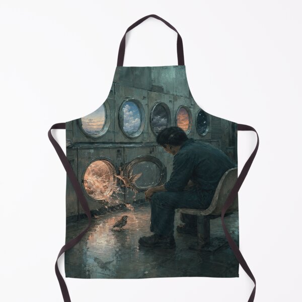Item preview, Surreal Laundromat Birds at 3:17 AM Digital Painting designed and sold by POD DYNASTY | Original Print On Demand T-Shirt Graphics.