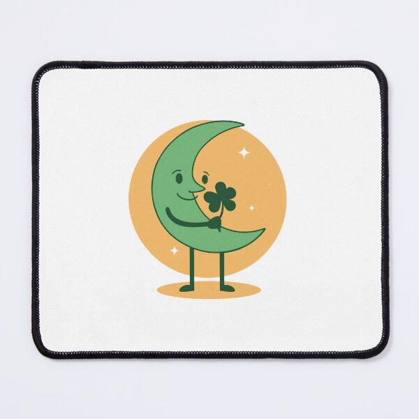 Item preview, Moon and green four-leaf clover designed and sold by Lucky 777.
