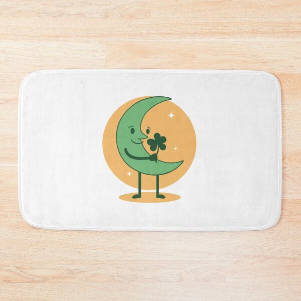 Item preview, Moon and green four-leaf clover  designed and sold by Lucky 777.