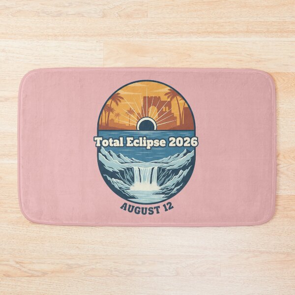 Item preview, Total Eclipse August 12 2026 Retro Landscape Badge designed and sold by Exquisite Design Studio „Paculówka”.