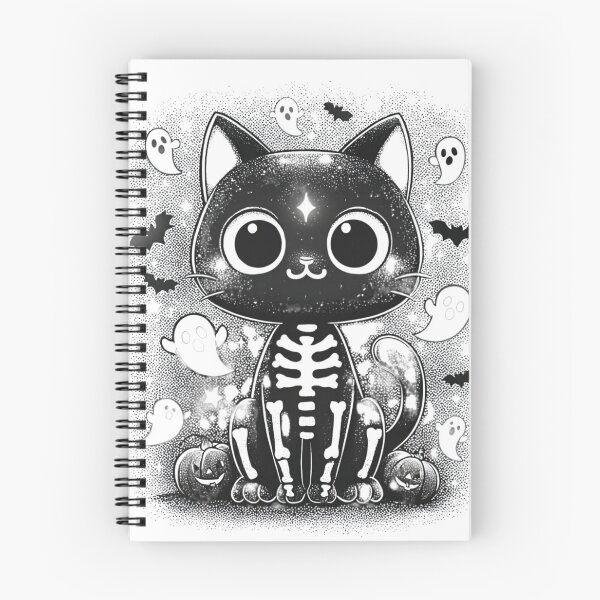 Item preview, Cute Skeleton Black Cat Halloween designed and sold by LovePrintArt.