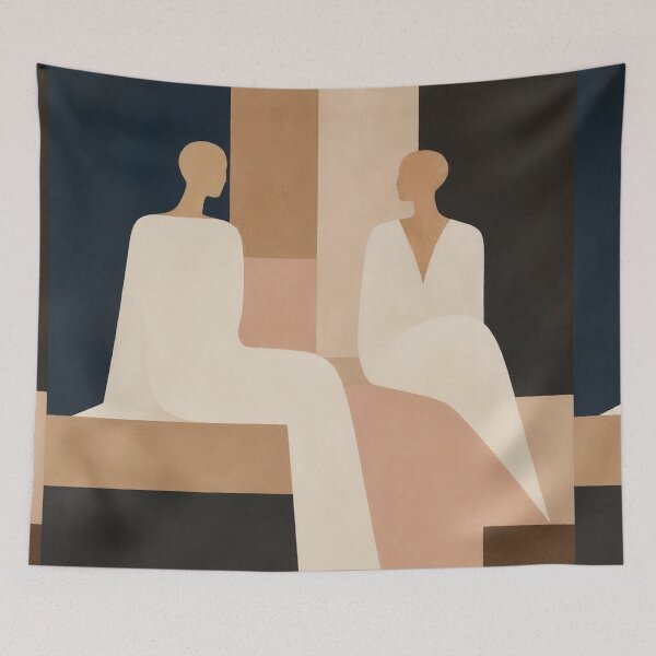 Item preview, Le Salon Bleu – Modern Figurative Wall Art Illustration designed and sold by CARRAANN.