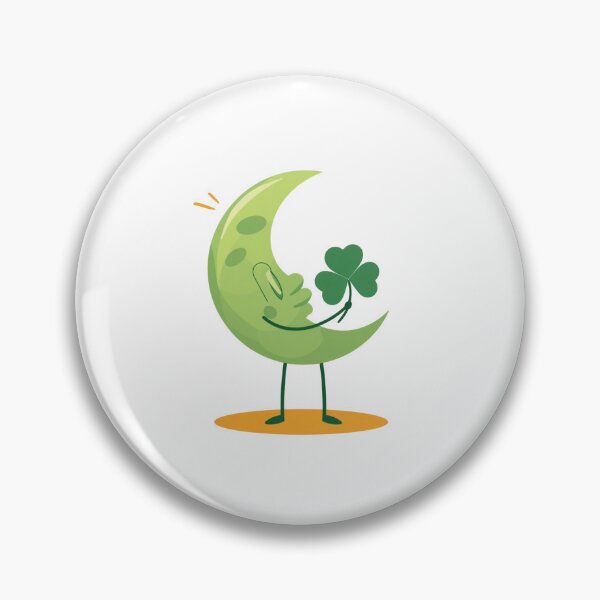 Item preview, Moon and green four-leaf clover  designed and sold by Lucky 777.