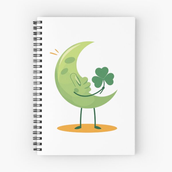Item preview, Moon and green four-leaf clover  designed and sold by Lucky 777.