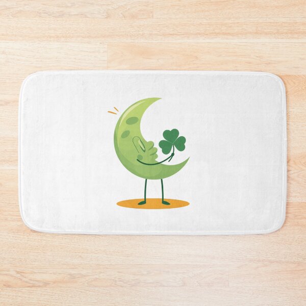 Item preview, Moon and green four-leaf clover  designed and sold by Lucky 777.