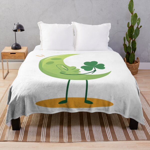Item preview, Moon and green four-leaf clover designed and sold by Lucky 777.