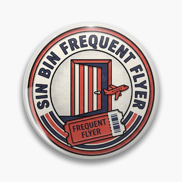 Item preview, Sin Bin Frequent Flyer Funny Hockey Penalty Box Retro Design designed and sold by coldbrewinkco.