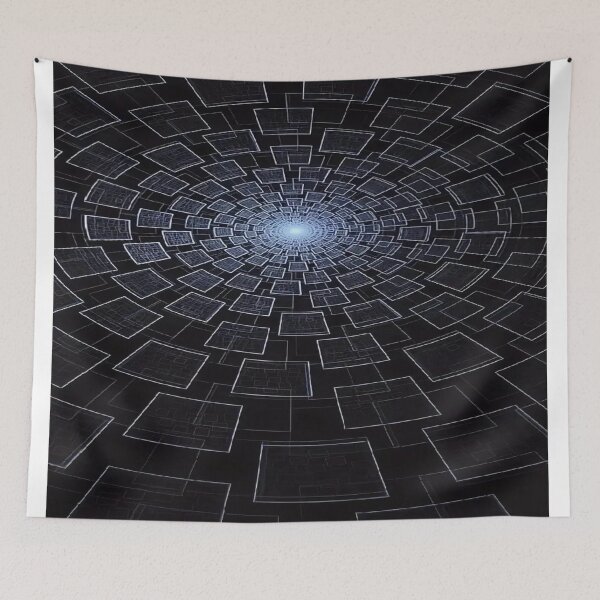 Item preview, Digital Geometric Vortex - Tunnel of Luminous and Futuristic Squares designed and sold by RAYBIL.