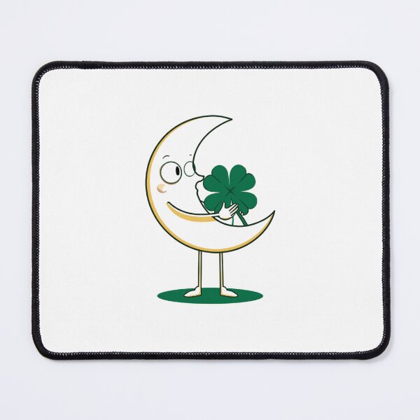 Item preview, Moon and green four-leaf clover  designed and sold by Lucky 777.