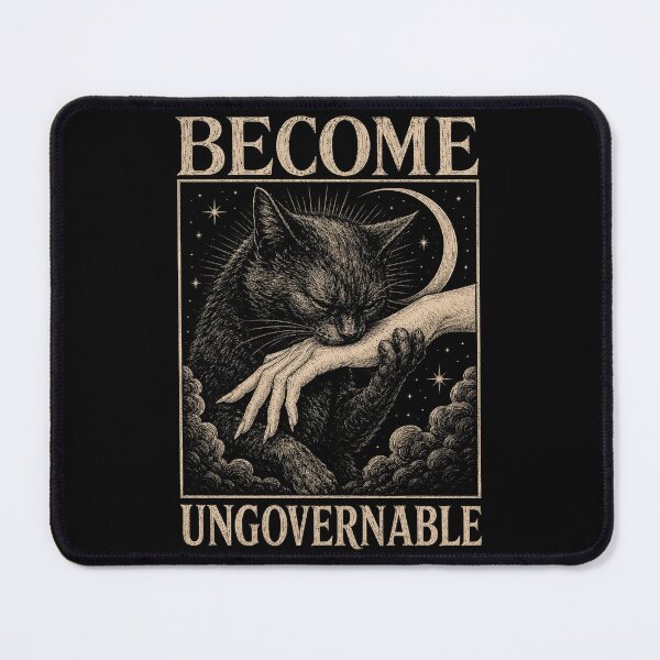 Item preview, Become Ungovernable Cat Biting Hand Funny Meme designed and sold by Kladhadredo.