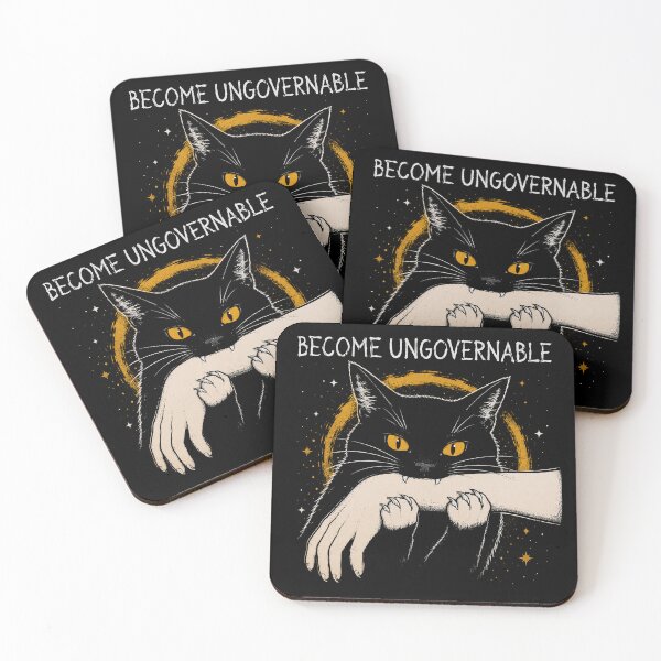 Item preview, Become Ungovernable Black Cat Biting Hand Funny Meme designed and sold by Kladhadredo.