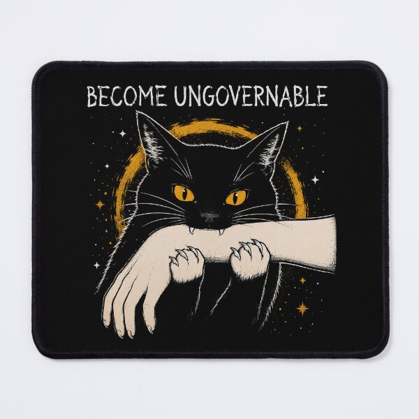 Item preview, Become Ungovernable Black Cat Biting Hand Funny Meme designed and sold by Kladhadredo.