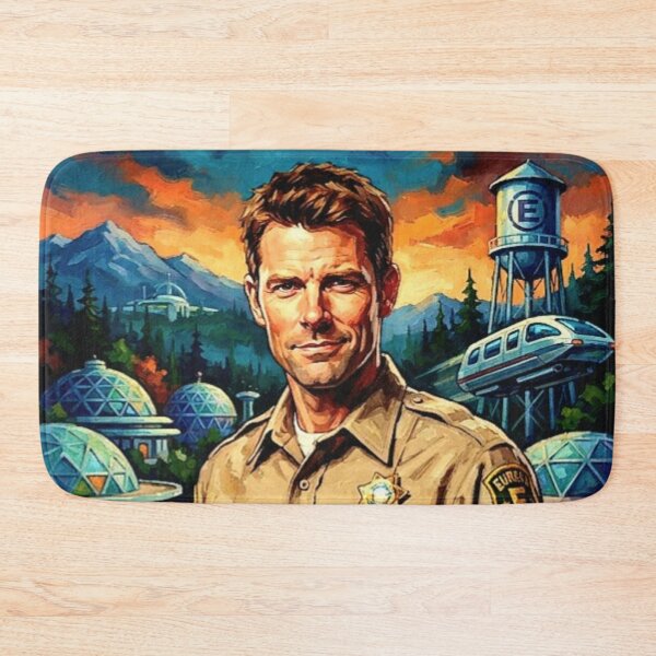 Item preview, Eureka Retro Sci-Fi Comedy Sheriff Jack Carter Global Dynamics Tribute Art TV Show Poster designed and sold by Art's Diner.