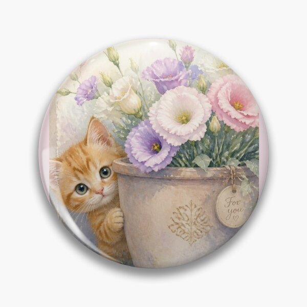 Item preview, Little Peek, Big Love | Watercolor Kitten designed and sold by BCapybara.