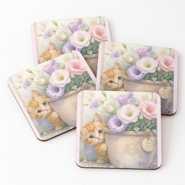 Item preview, Little Peek, Big Love | Watercolor Kitten designed and sold by BCapybara.