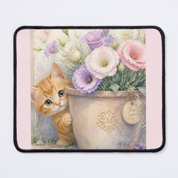 Item preview, Little Peek, Big Love | Watercolor Kitten designed and sold by BCapybara.