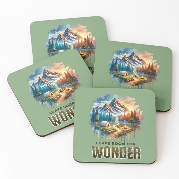 Item preview, Leave Room for Wonder Camping Adventure Mountain Nature Inspirational Design designed and sold by Sachie's Studio.