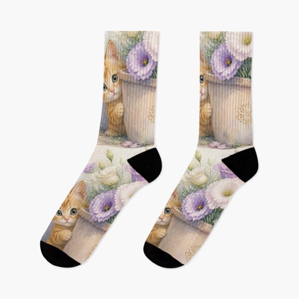 Item preview, Little Peek, Big Love | Watercolor Kitten designed and sold by BCapybara.