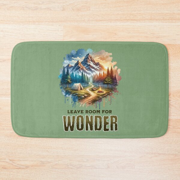 Item preview, Leave Room for Wonder Camping Adventure Mountain Nature Inspirational Design designed and sold by Sachie's Studio.