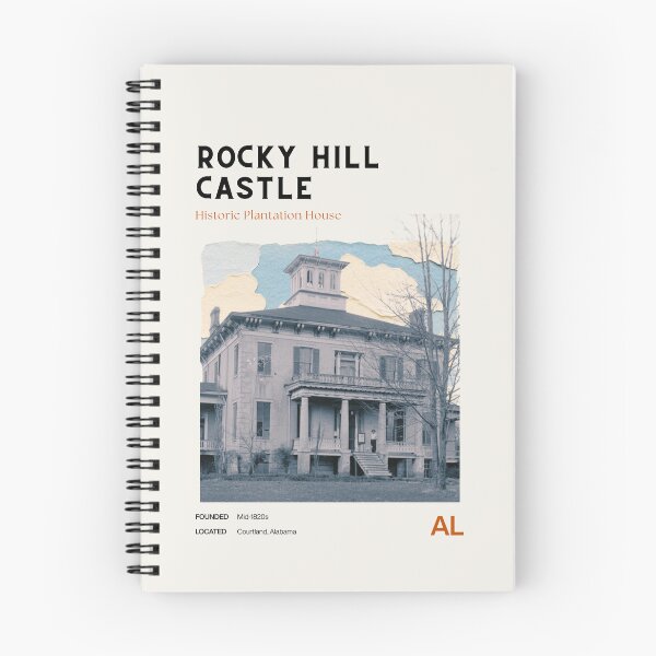 Item preview, Rocky Hill Castle Midcentury Modern Travel Poster designed and sold by GhostlyWorld.