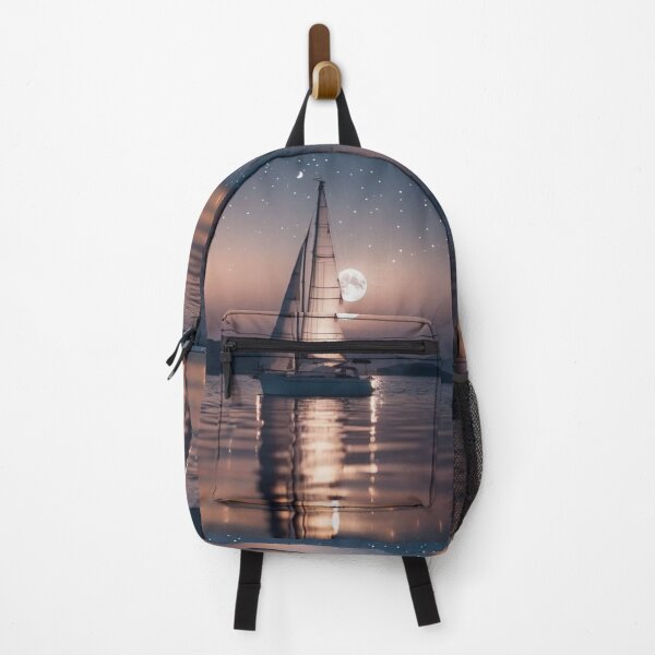 Item preview, Sailboat Night Ocean Big Full Moon Starry Sky Art designed and sold by UmSkelig834.