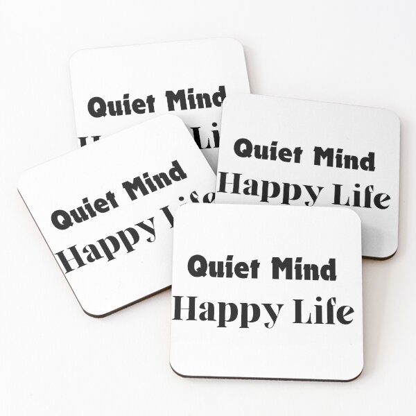 Item preview, Quiet Mind Happy Life Minimal Typography | Introvert Lifestyle Quote designed and sold by FarazDesign110.