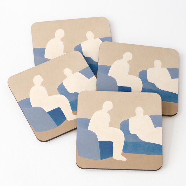 Item preview, Le Canapé Bleu – Minimal Figurative Wall Art Illustration designed and sold by CARRAANN.