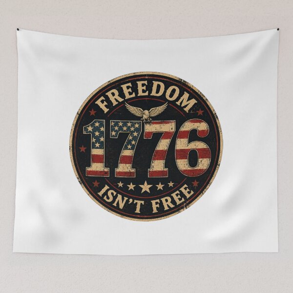 Item preview, Freedom Isn't Free 1776 - Vintage American Flag Patriotic Sticker designed and sold by Collins Design.