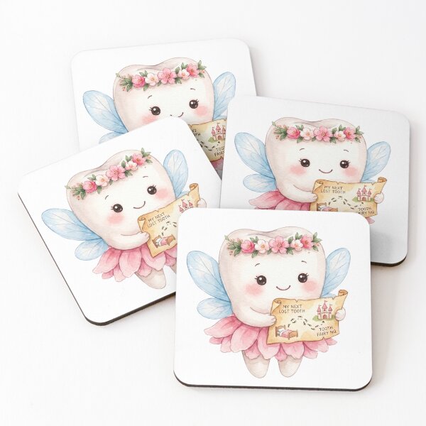 Item preview, Cute Tooth Fairy Holding a Treasure Map | Watercolor Fairy Tooth designed and sold by Mommy-Smile.