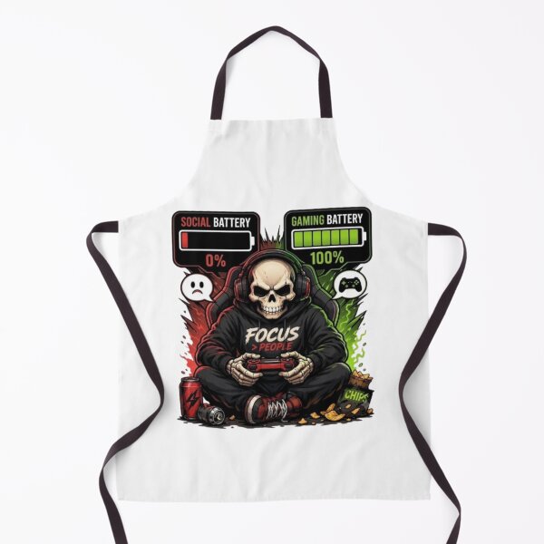 Item preview, Social Battery 0 Gaming Battery 100 Gamer Skull Meme designed and sold by Northern Glow Art.