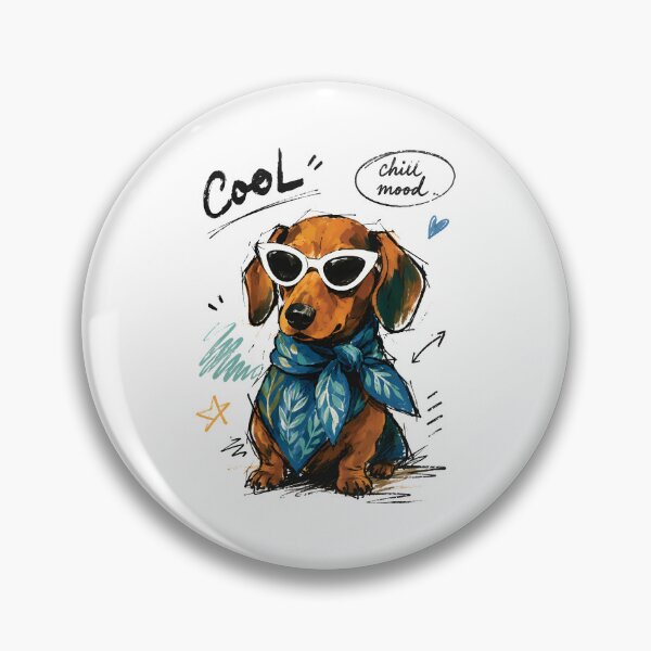 Item preview, Cool Chill Mood Dachshund with Sunglasses – Hand-Drawn Dog Art designed and sold by RamyGallery.