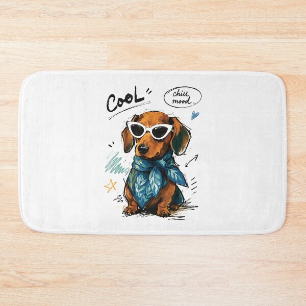 Item preview, Cool Chill Mood Dachshund with Sunglasses – Hand-Drawn Dog Art designed and sold by RamyGallery.