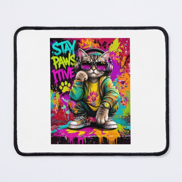 Item preview, Happy Graffiti Cat Pop Art designed and sold by PixelStyle Studio.