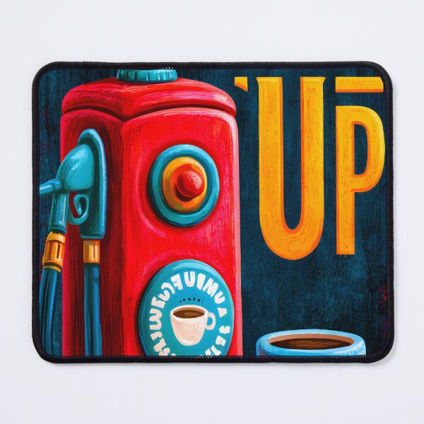 Item preview, Colorful Coffee Pump with Cup and Fuel Theme designed and sold by Artessie.