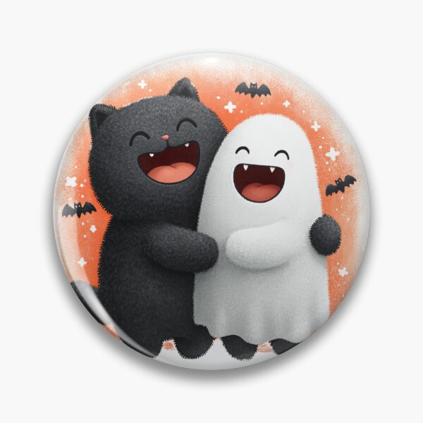 Item preview, Cute Ghost and Black Cat Friends designed and sold by LovePrintArt.