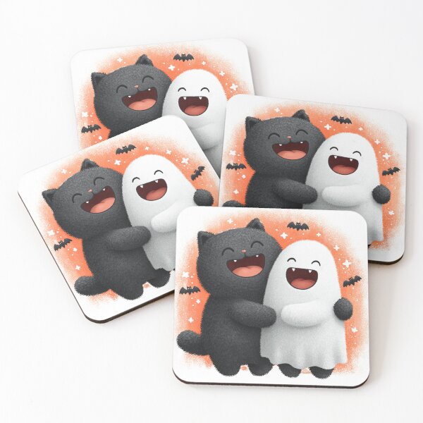 Item preview, Cute Ghost and Black Cat Friends designed and sold by LovePrintArt.