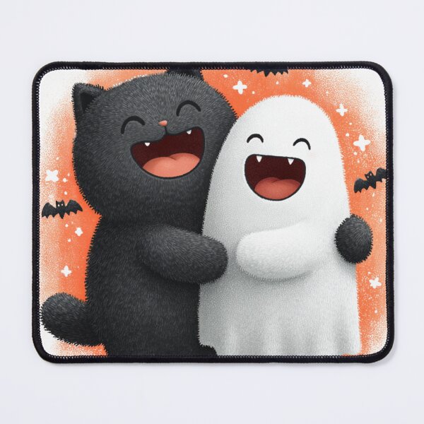 Item preview, Cute Ghost and Black Cat Friends designed and sold by LovePrintArt.