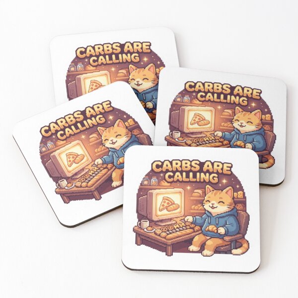 Item preview, Carbs Are Calling Food Pixel Sticker designed and sold by Imaginarium of Chaos falcon88 .