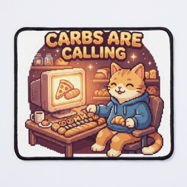 Item preview, Carbs Are Calling Food Pixel Sticker designed and sold by Imaginarium of Chaos falcon88 .