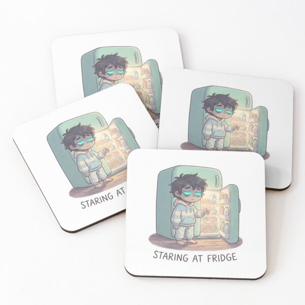 Item preview, Staring At Fridge Late Night Sticker designed and sold by Imaginarium of Chaos falcon88 .