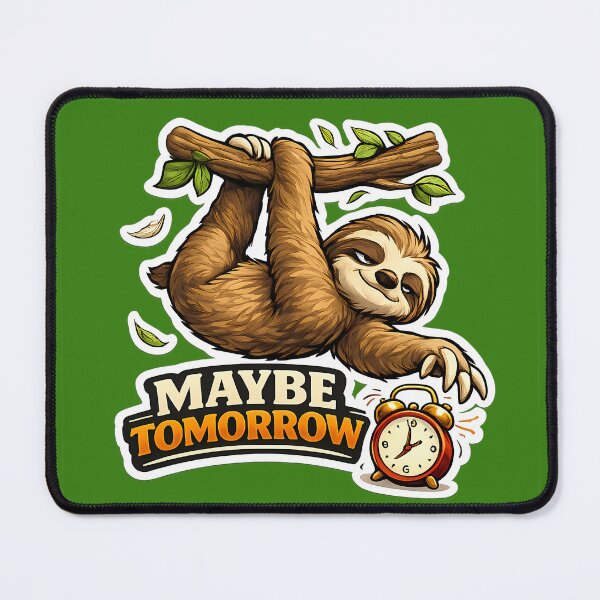 Item preview, Maybe Tomorrow Funny Sloth Cute Procrastination Meme Design designed and sold by lazygum.