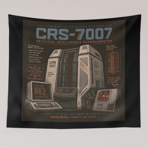 Artikelvorschau, Retro-KI-Supercomputer-Roboter | Cyberpunk-Vaporwave-Computer von 1984 entworfen und verkauft von TEEJAMBOREE.